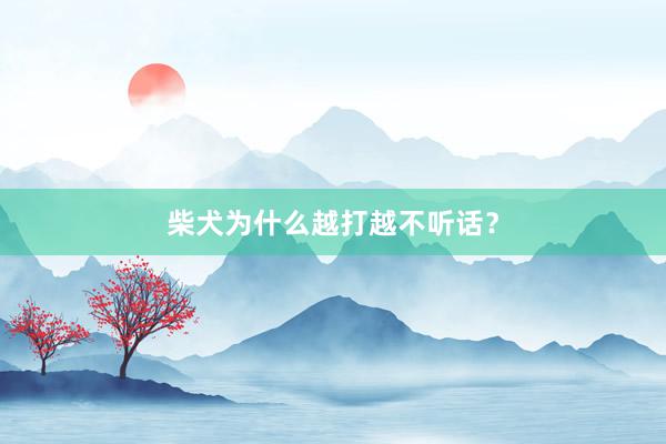 柴犬为什么越打越不听话？